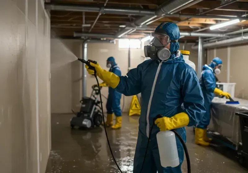 Basement Sanitization and Antimicrobial Treatment process in Long Beach, NY