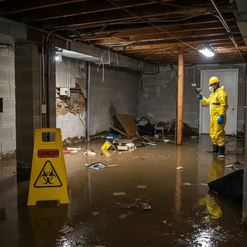 Flooded Basement Electrical Hazard in Long Beach, NY Property